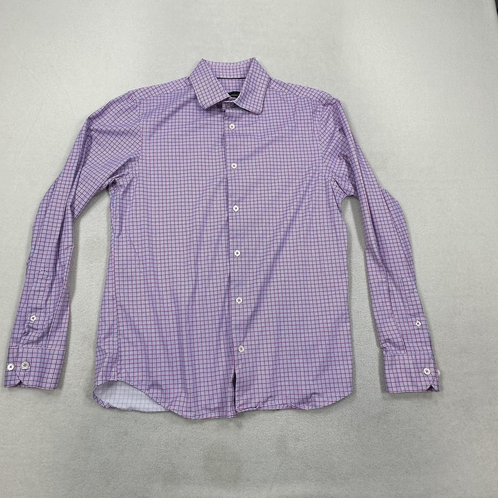 Bugatchi Purple Checkered Kids Button-Down Shirt